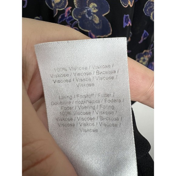 Ganni Floral Georgette Long Sleeve Shift Mini Dress Multicolor Size 36 - Picture 11 of 14